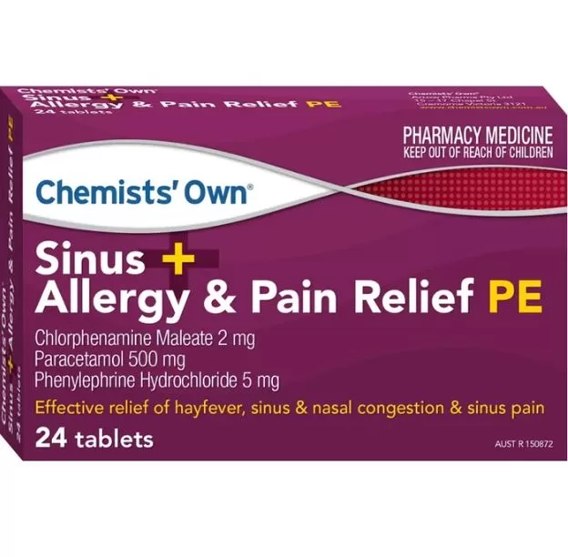 CHEMISTS OWN SINUS ALLERGY PE TABS 24PK